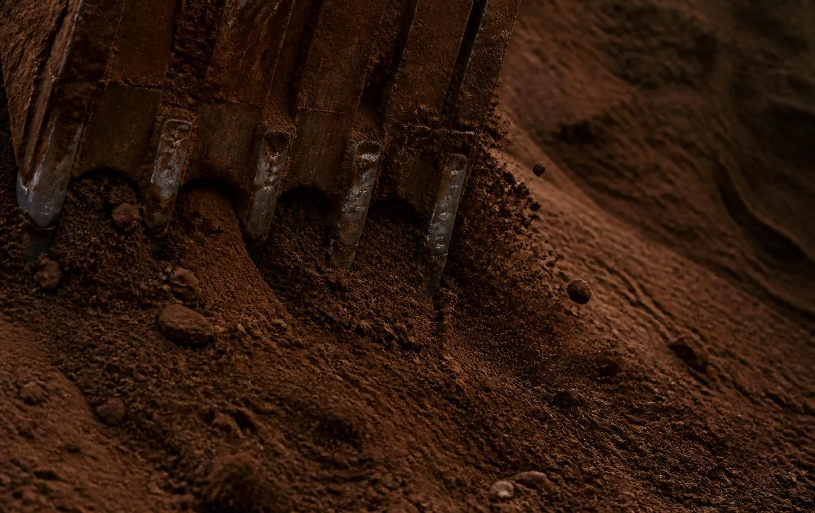 Close-up of freshly turned soil on a BD Excavation Services job site
